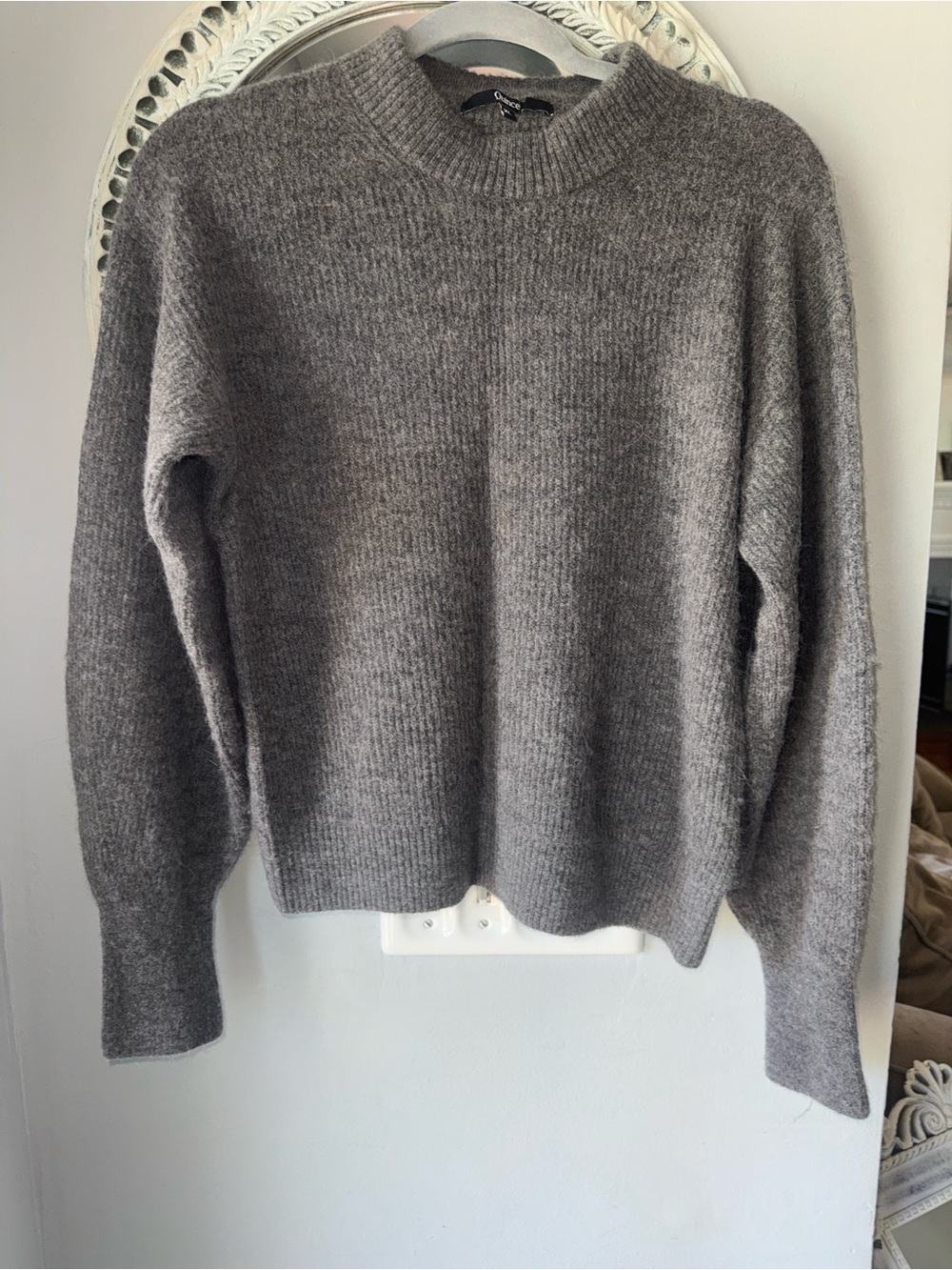 Quince Charcoal Ribbed Crewneck Sweater XL